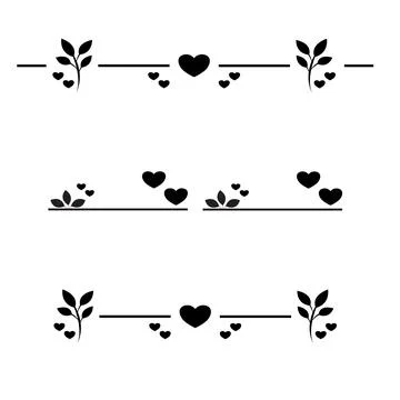 Heart leaf divider Stock Illustration