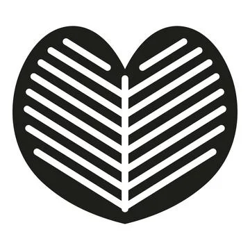Heart leaf shape abstract black and white logo Ilustración de archivo