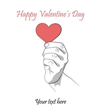 The heart in the left hand Stock Illustration