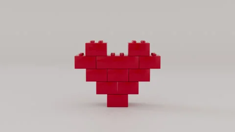 Heart of Lego Stop Motion Stock Footage 195395095