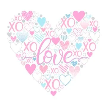 Heart with lettering Illustrazione stock