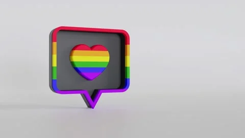 Heart with the LGBT flag in a message box Stockbeeldmateriaal 242431261