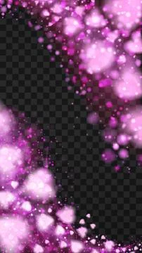 Heart light glow with rose sparkle and gradient rays Stock Illustration
