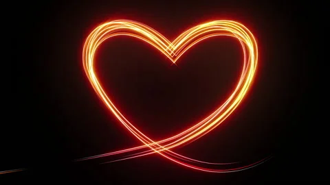 Heart light glow stroke trail line effect animation Stock Footage 149303332