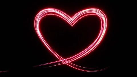 Heart light glow stroke trail line effect animation Stock Footage 149304660