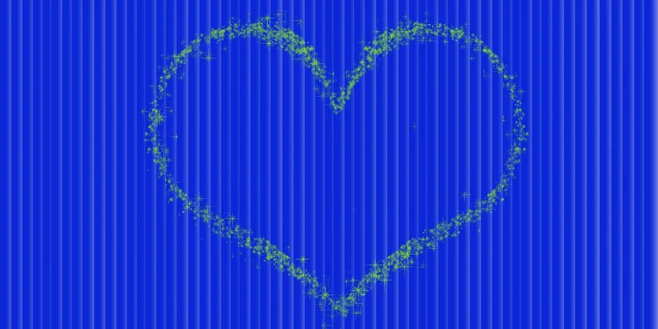 Heart lighting effect with blue background Stock Photos
