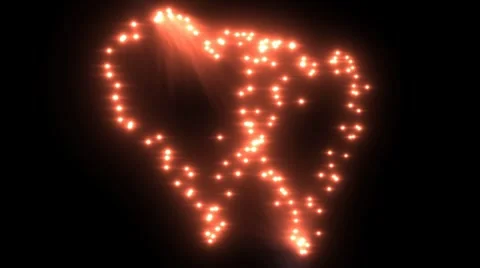 Heart Lights Double Transparent Stock Footage 8518735