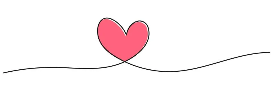 Heart line art continuous. Stock Illustration