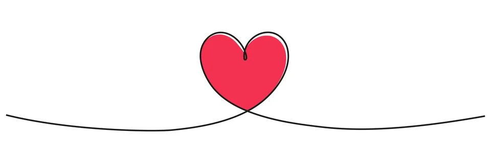 Heart line art continuous. Stock Illustration