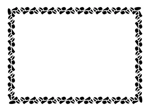 Heart line frame rectangle doodle art, heart border outline adorable, frame.. Stock Illustration