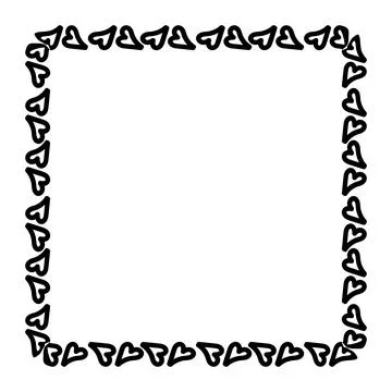 Heart line frame square doodle art, heart border outline adorable, framewor.. Stock-Illustration