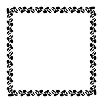 Heart line frame square doodle art, heart border outline adorable, framewor.. Stock Illustration