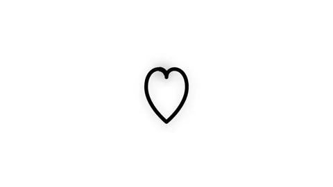 Heart Line Icon Animation Loop White Background Stock Footage 337871161