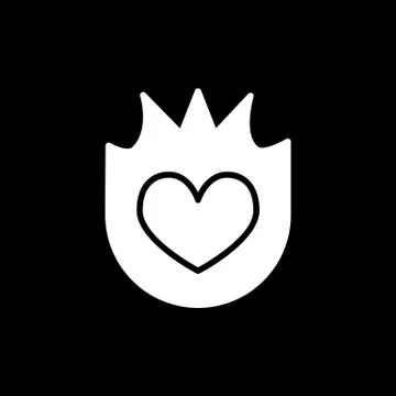 Heart, linear icon. Thin simple solid icon isolated on black. Stockillustratie