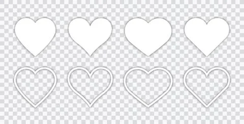 Heart linear vector icon. Valentine love and wedding thin line heart frames Stock Illustration