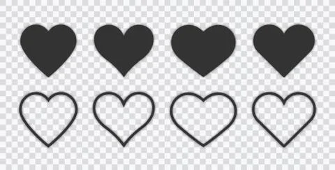 Heart linear vector icon. Valentine love and wedding thin line heart frames Stock Illustration