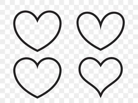 Heart linear vector icon. Valentine love and wedding thin line heart frames Illustrazione stock