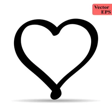 Heart linear vector, mobile minimalistic flat design Stock Illustration