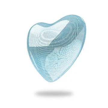 Heart lines mesh 3d Stock Illustration
