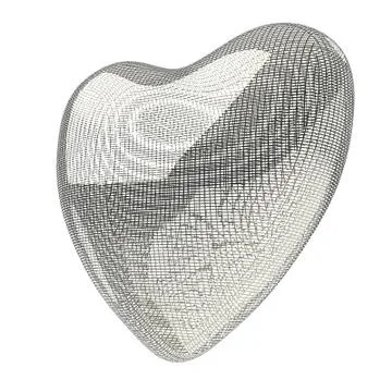 Heart lines mesh 3d Stock Illustration