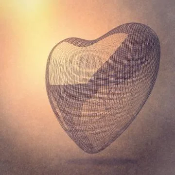 Heart lines mesh 3d Stock Illustration