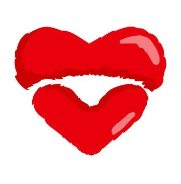 Heart lips red isolated Stock Illustration