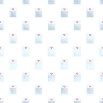 Heart list pattern on a white background イラスト素材