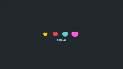 Heart loading bar animation isolated on a Black background Stock Footage 282954864