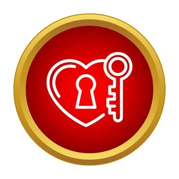 Heart lock and key symbolizing love and access Stock Illustration