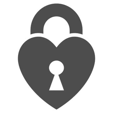 Heart Lock Flat Vector Icon Stock Illustration