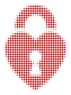 Heart Lock Halftone Icon Illustrazione stock
