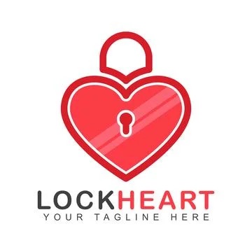 Heart lock logo design Stock Illustration