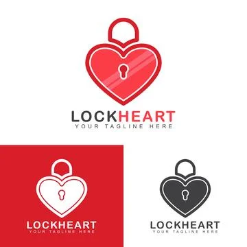 Heart lock logo Stock Illustration