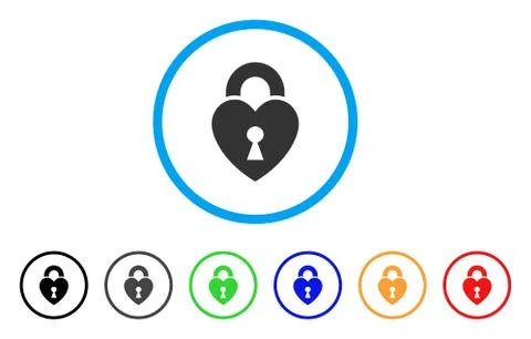 Heart Lock Rounded Icon Stock Illustration