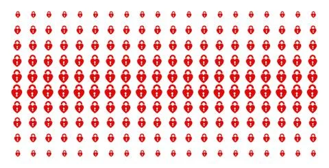 Heart Lock Shape Halftone Grid Stockillustratie