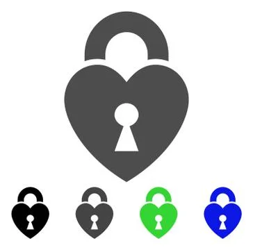 Heart Lock Vector Icon Illustrazione stock