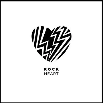 Heart logo with lightning inside great for cafe and radio station Illustrazione stock