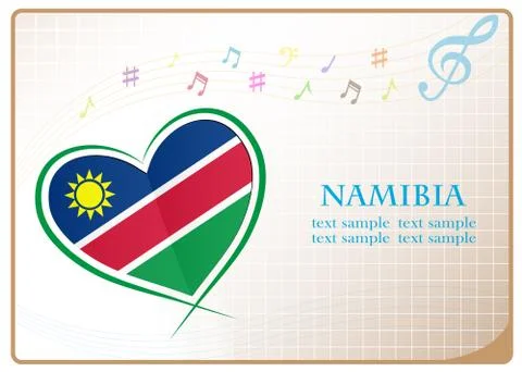 Heart logo made from the flag of Namibia Stock Illustration