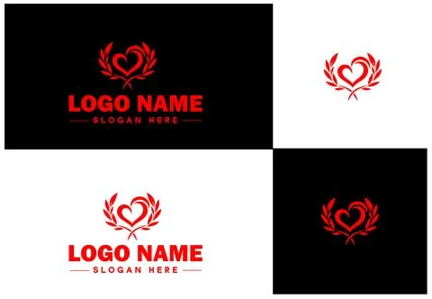 Heart logo valentines day vector art icon graphics for health icon heart lo.. Stock Illustration