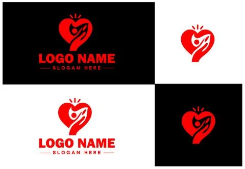 Heart logo valentines day vector art icon graphics for health icon heart lo.. Stock Illustration