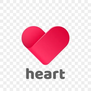 Heart logo vector icon. Isolated modern heart symbol for cardiology medical c Stock Illustration