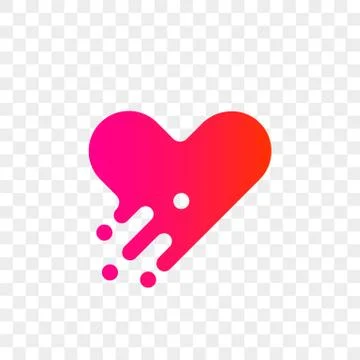 Heart logo vector icon. Isolated modern heart symbol for cardiology pharmacy  Illustrazione stock