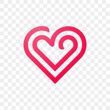 Heart logo vector icon. Isolated modern heart symbol for cardiology medical c Illustrazione stock