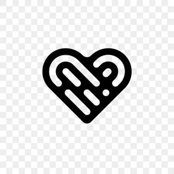 Heart logo vector icon. Isolated modern abstract line black heart symbol for  Illustrazione stock