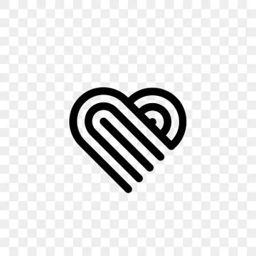 Heart logo vector icon. Isolated modern abstract line black heart symbol for  Illustrazione stock