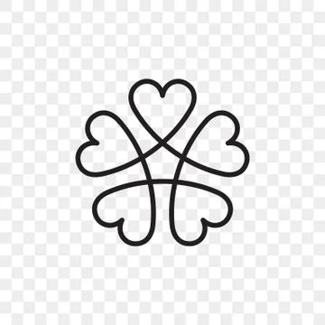Heart logo vector icon. Isolated modern abstract line black heart flower symb Illustrazione stock