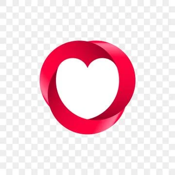 Heart logo vector infinity loop icon. Isolated modern heart symbol for cardio Stock Illustration