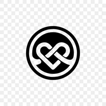 Heart logo vector infinity loop icon. Isolated modern heart symbol for cardio Stock Illustration