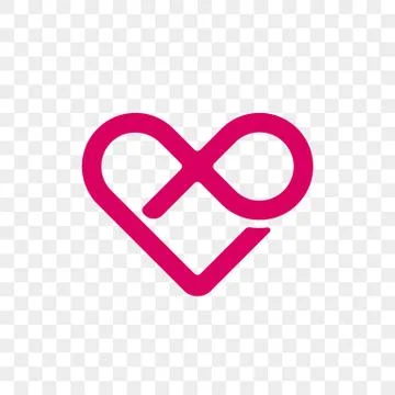 Heart logo vector infinity loop icon. Isolated modern heart symbol for cardio Stock Illustration