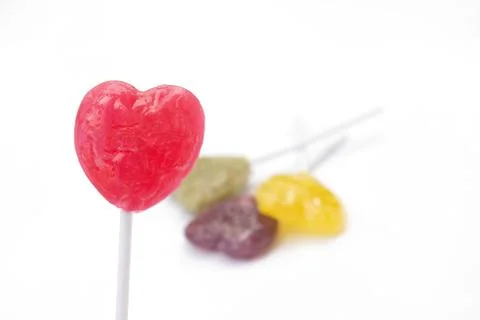 Heart Lollipop Candy Stock Photos